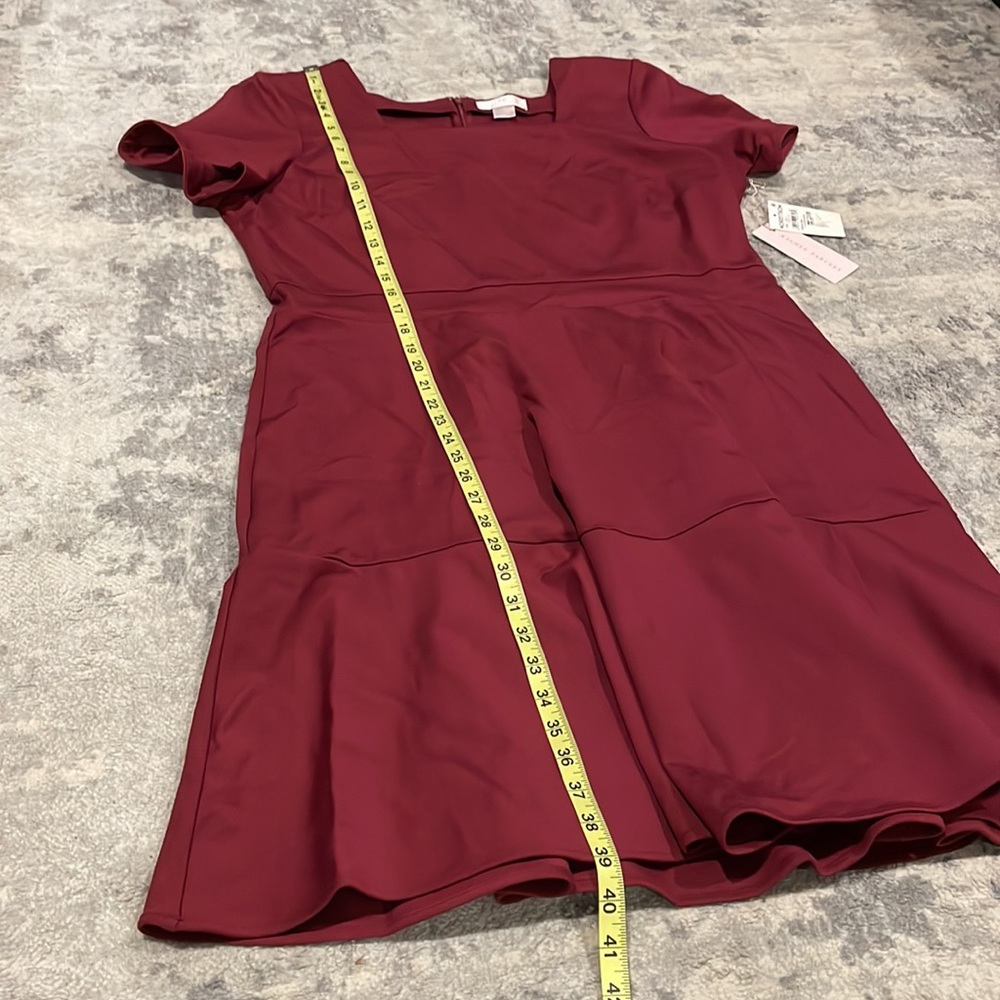 SOLD - NWT Rachel Parcell Square Neck Fit & Flare Dress in Red Cordovan Sz XXL - Picture 10 of 16